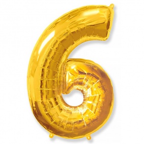 Шар гелиевый цифра 6 (40х102 см) в Долгопрудном