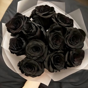 Букет "Черная королева" из 11 черных роз Эквадор (60 см) в Долгопрудном