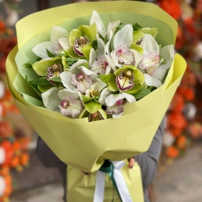 Букет "Бруклин" из орхидей и альстромерий в Долгопрудном