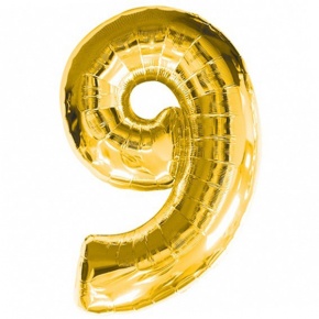 Шар гелиевый цифра 9 (40х102 см) в Долгопрудном