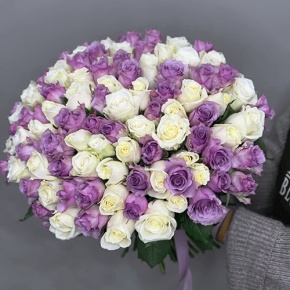 Букет "Фиолетовый микс" из 101 розы (40 см) в Долгопрудном