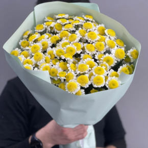 Букет "Моё солнышко" из 17 хризантем сантини  в Долгопрудном