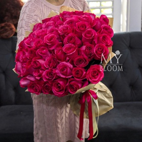 Букет 51 роза Эквадор Пинк Флоид (60 см) в Долгопрудном