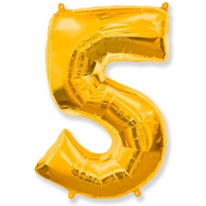 Шар гелиевый цифра 5 (40х102 см) в Долгопрудном