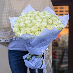 51 белая роза (40 см) в Долгопрудном