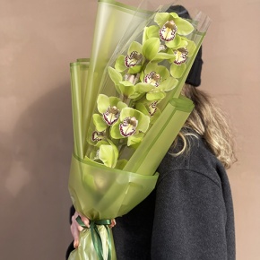 Букет из лаймовой орхидеи в Долгопрудном