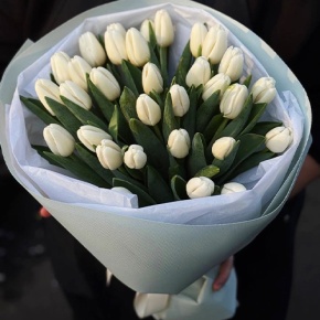 Букет из 31 белого тюльпана в Долгопрудном