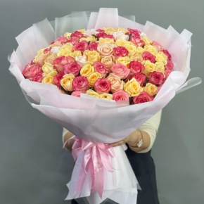 Букет из 101 розы  микс (70 см) в Долгопрудном