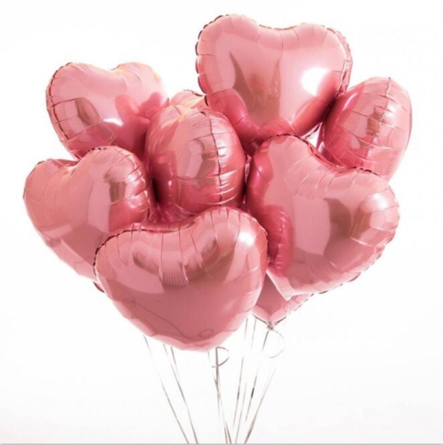 Сердце розовое фольгированный шар с гелием (45 см) в Долгопрудном