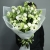 Букет "Грин ти" из кустовых роз, гербер и эустом в Долгопрудном