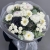 Букет "Белоснежная нежность" из георгин, брассики, хризантем Ньютон, эрингиума и гербер в Долгопрудном